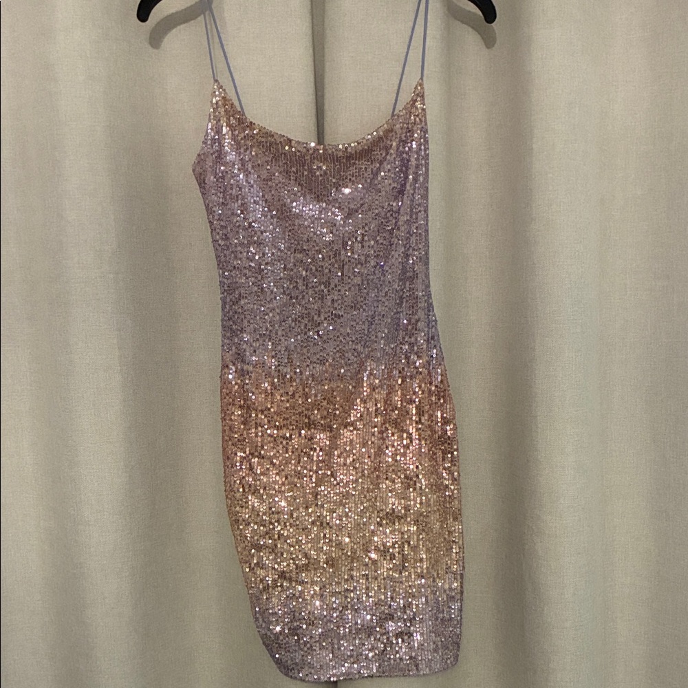 B Darlin Glittering Ombre Mini Dress